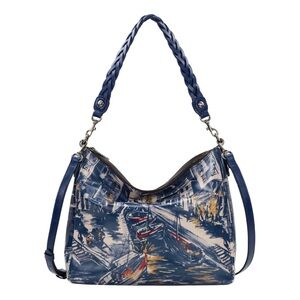 Patricia Nash Lilia Leather Hobo Crossbody with Braided Handle - Harbor Nights